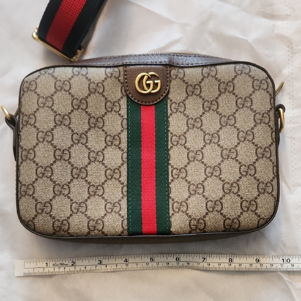 Gucci Beige and Brown GG Pattern Crossbody Bag